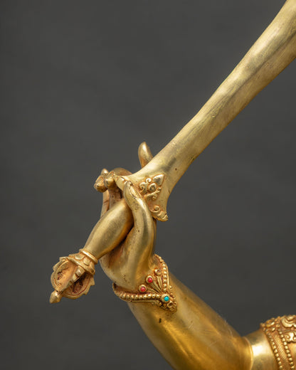 Bodhisattva Manjushri Statue | Life-Sized Buddhist Copper Sculpture