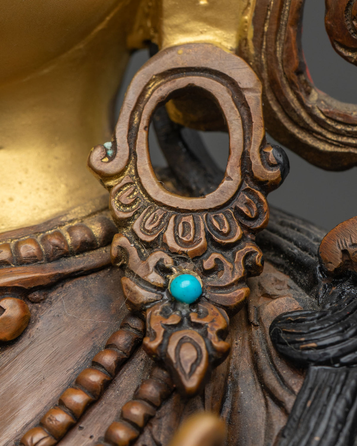 Oxidized Manjushri Copper Statue – Buddhist Wisdom Deity Figurine
