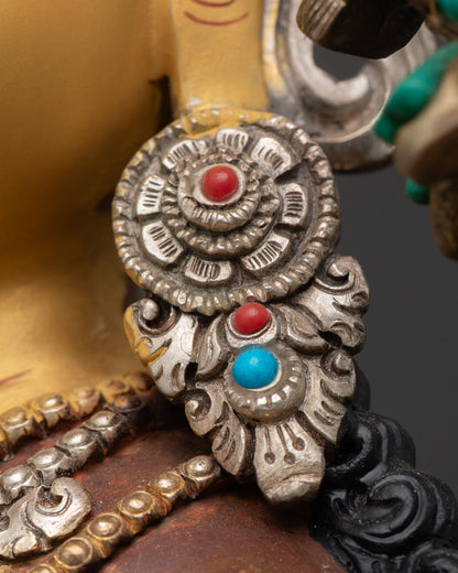Simhanada Manjushri Seated on Throne Statue | Handmade in Nepal