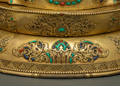Manjushri Statue – Fully Gold Fire-Gilded Copper Sculpture