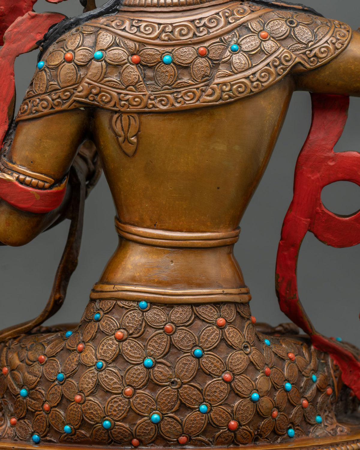 Oxidized Manjushri Copper Statue – Buddhist Wisdom Deity Figurine