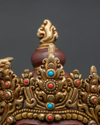 Black Manjushri Statue | Hand-Painted Wisdom Bodhisattva Sculpture