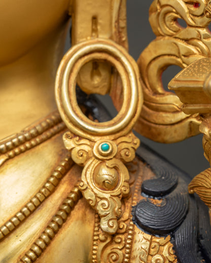 Bodhisattva Manjushri Statue | Life-Sized Buddhist Copper Sculpture