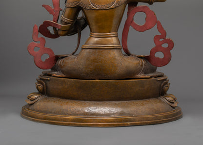 Handmade Manjushri Statue | Manjushri Statue with Flaming Sword