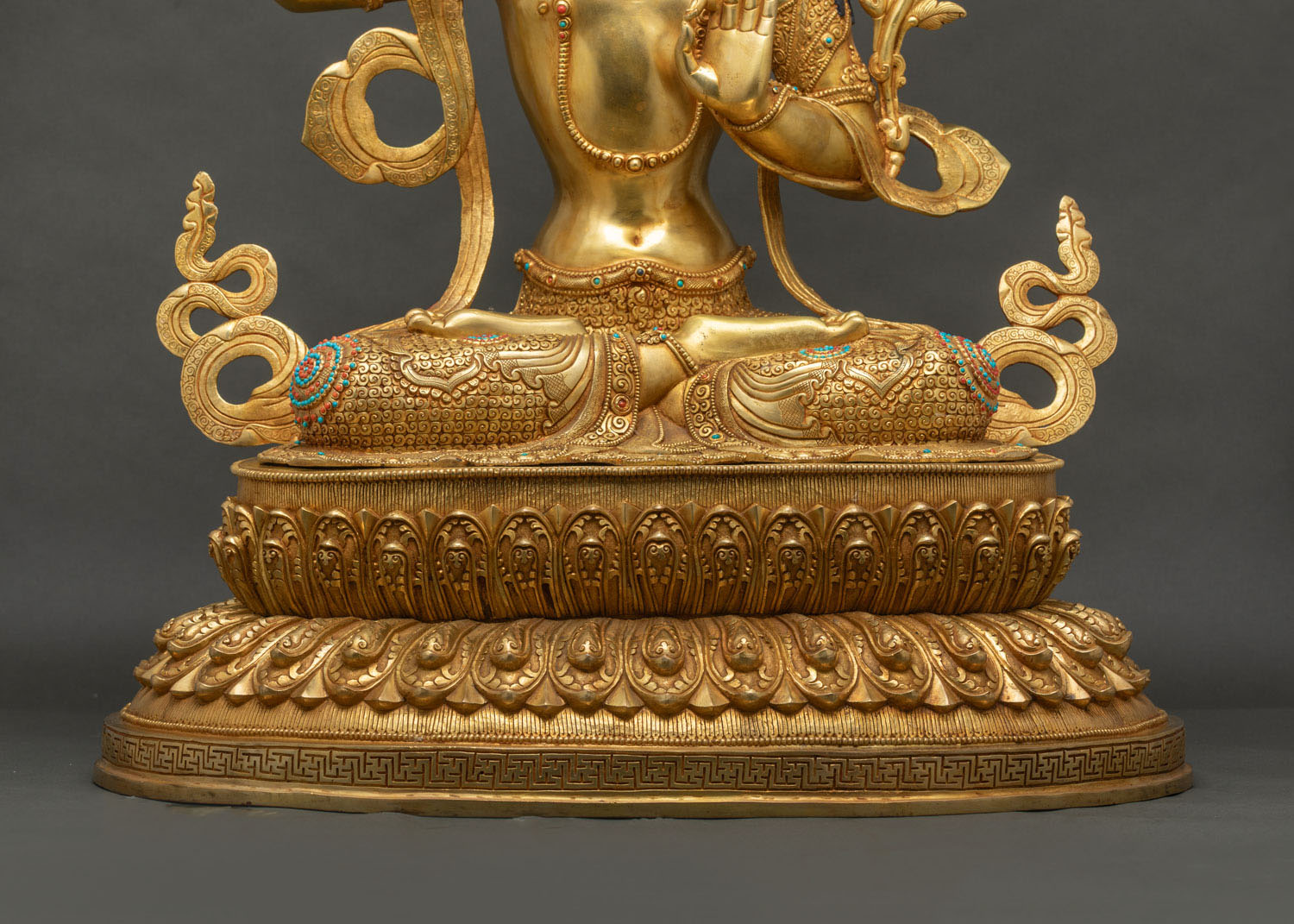Bodhisattva Manjushri Statue | Life-Sized Buddhist Copper Sculpture