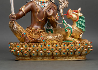 Vadisingha Manjushri Statue | Oxidized Copper Sculpture Nepal