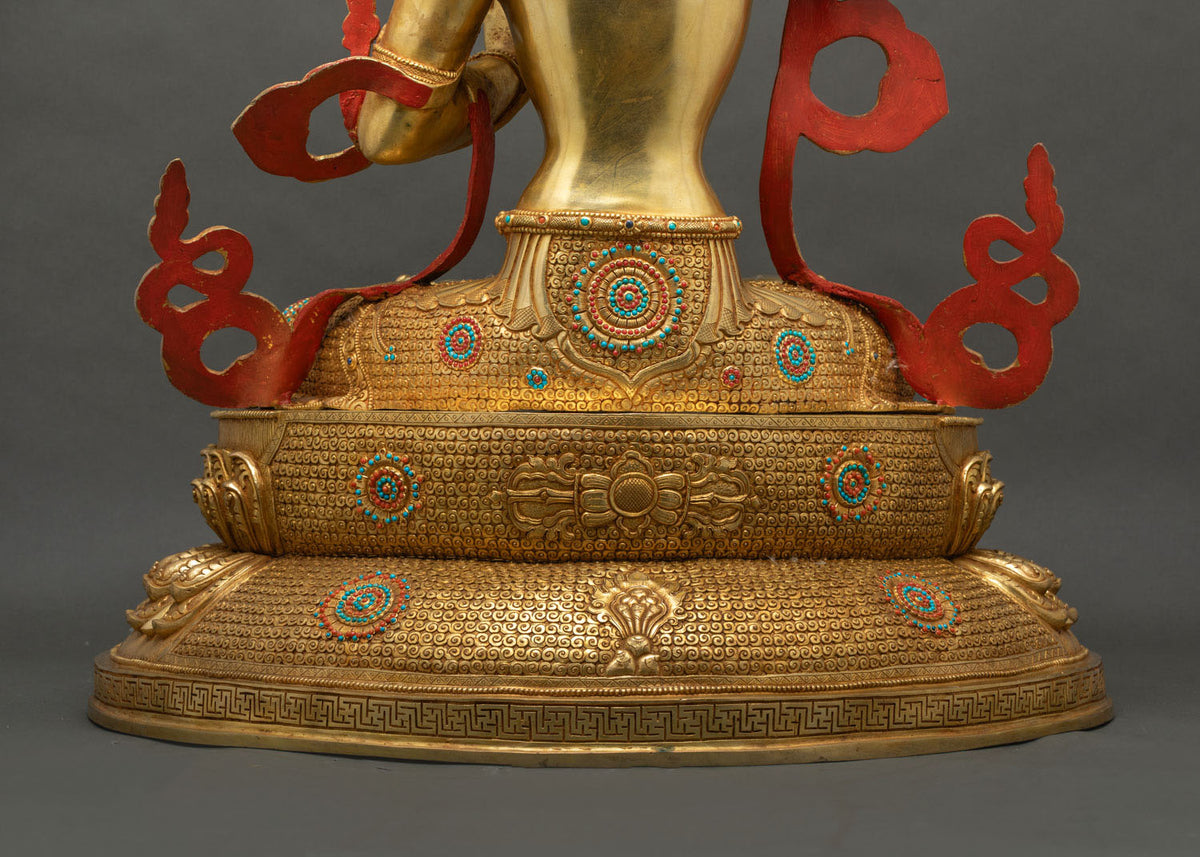 Bodhisattva Manjushri Statue | Life-Sized Buddhist Copper Sculpture