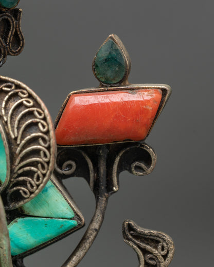 Turquoise Manjushri Statue | Beautiful Newari Buddhist Artistry