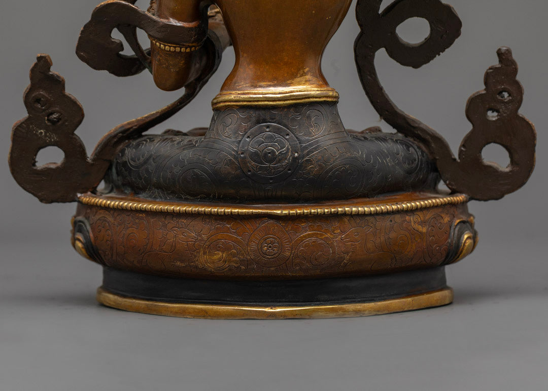 Oxidized Manjushri Bodhisattva Statue | Himalayan Sacred Art