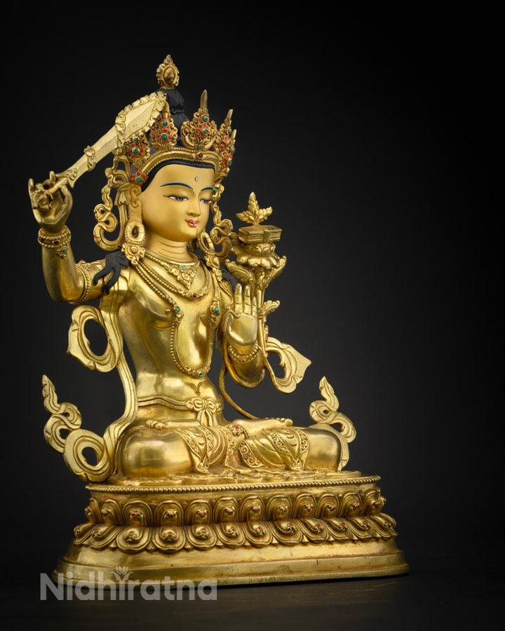 Manjushri Buddha of Wisdom Statue | Traditional Knowledge Buddha