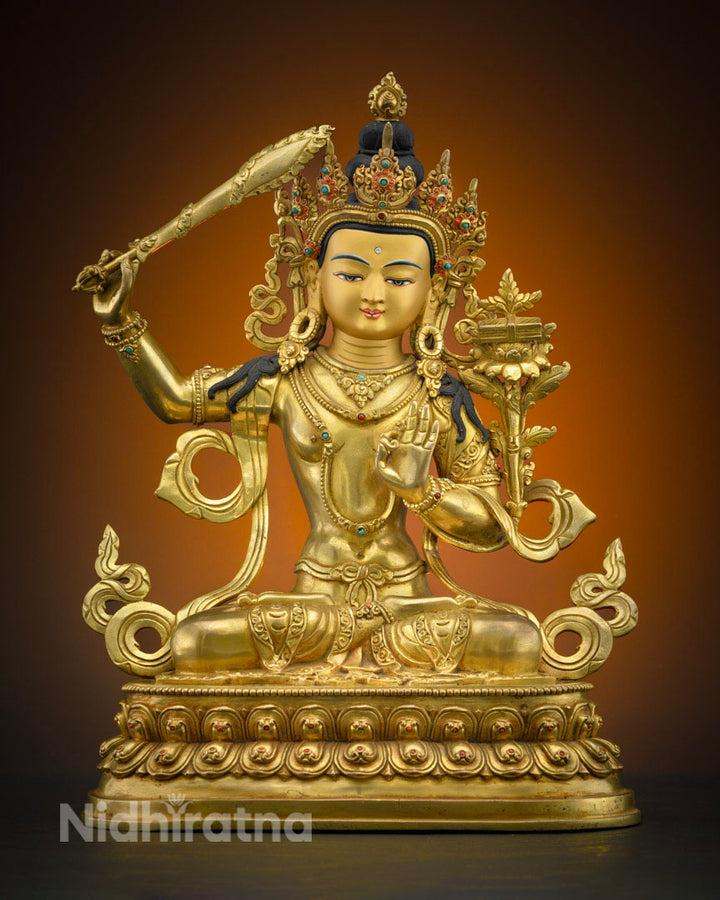 Manjushri Buddha of Wisdom Statue | Traditional Knowledge Buddha