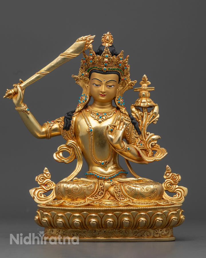 Manjushri Statue | Buddhist Wisdom Deity Sculpture