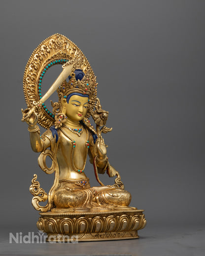 Manjushri Statue – Tibetan Bodhisattva of Wisdom, Intellect &amp; Enlightenment