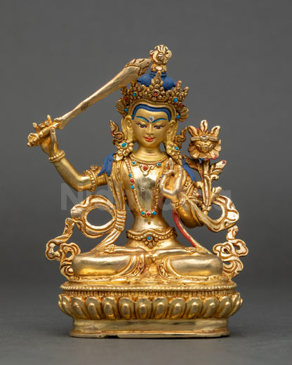 Manjushri Statue handcrafted by Newari artisans from Patan, Nepal