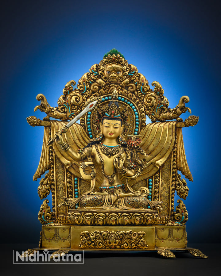  Manjushri Statue | Manjughosa Staue | Manjushri | Masterpiece Manjushri Statue | Manjushree Statue | Jam-dpal | Manjushri Bodhisattva Statue