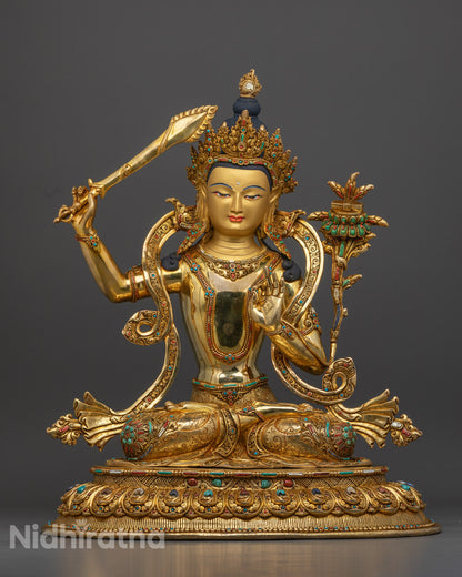 Manjushri Statue 20.47 inches| Nepalese Craftsmanship