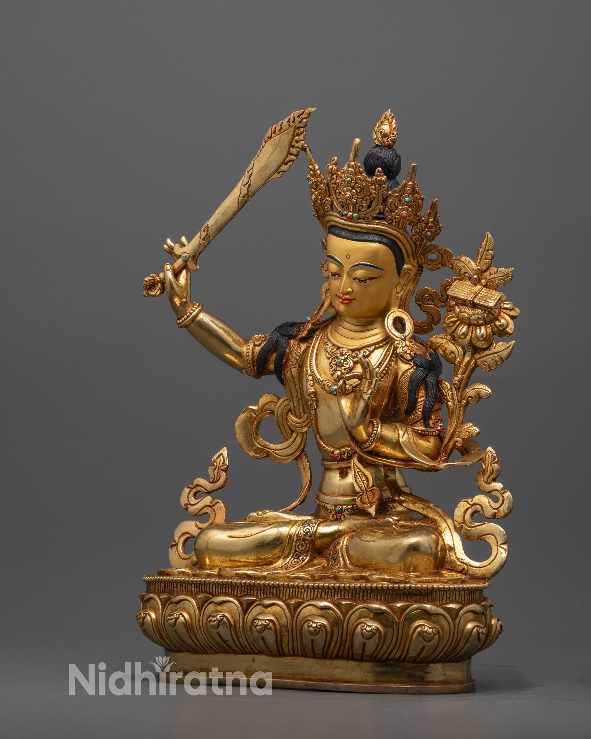 Handcrafted Manjushri Statue | Wisdom Deity Sculpture from Nepal