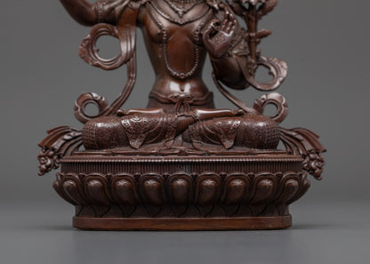 Oxidized Manjushri Statue | Precision-Made Symbol of Wisdom