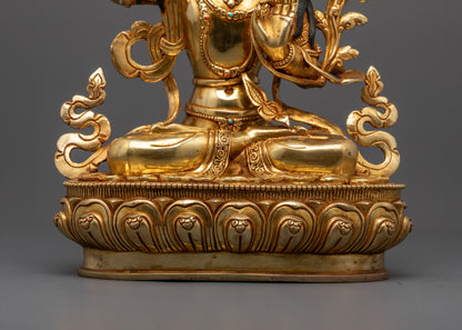 Handcrafted Manjushri Statue | Wisdom Deity Sculpture from Nepal