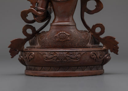 Oxidized Manjushri Statue | Precision-Made Symbol of Wisdom
