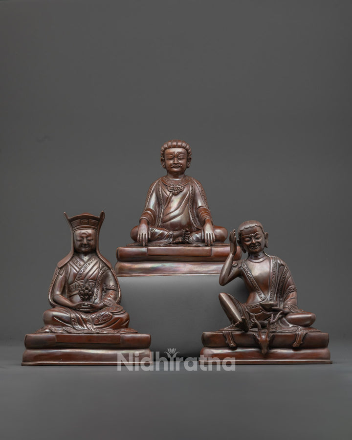 Tibetan Kagyu Masters Statue Set | Himalayan Buddhist Sculpture