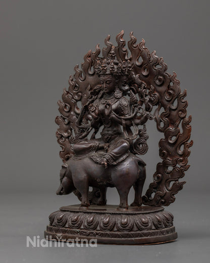 Marichi Goddess Statue | Oxidized Copper Sculpture