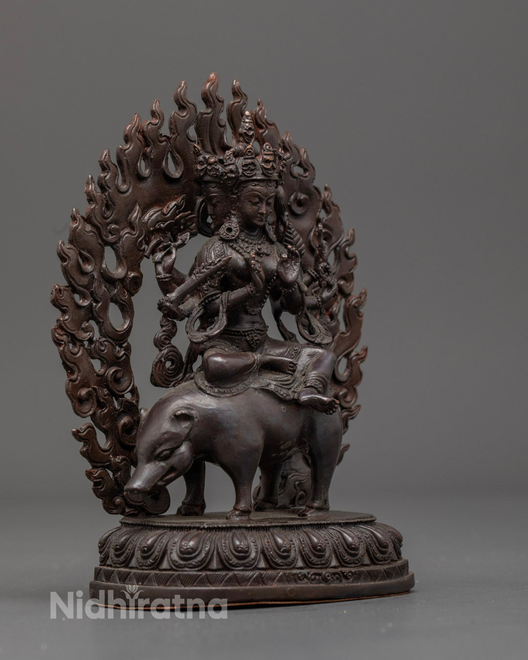 Marichi Goddess Statue | Oxidized Copper Sculpture