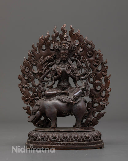Marichi Goddess Statue | Oxidized Copper Sculpture