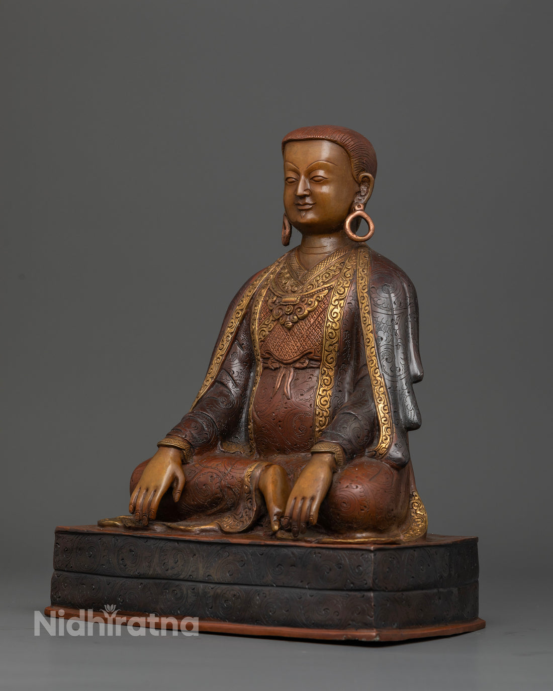 The Kagyu Lineage Masters Set: Marpha, Milarepa, and Gampopa Statues