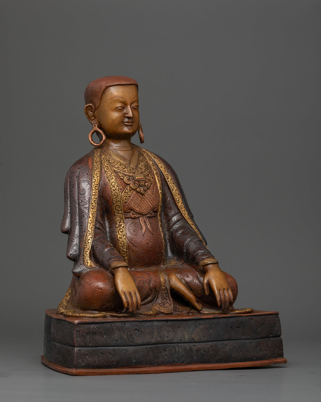 The Kagyu Lineage Masters Set: Marpha, Milarepa, and Gampopa Statues