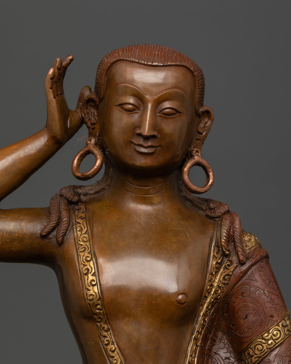 The Kagyu Lineage Masters Set: Marpha, Milarepa, and Gampopa Statues