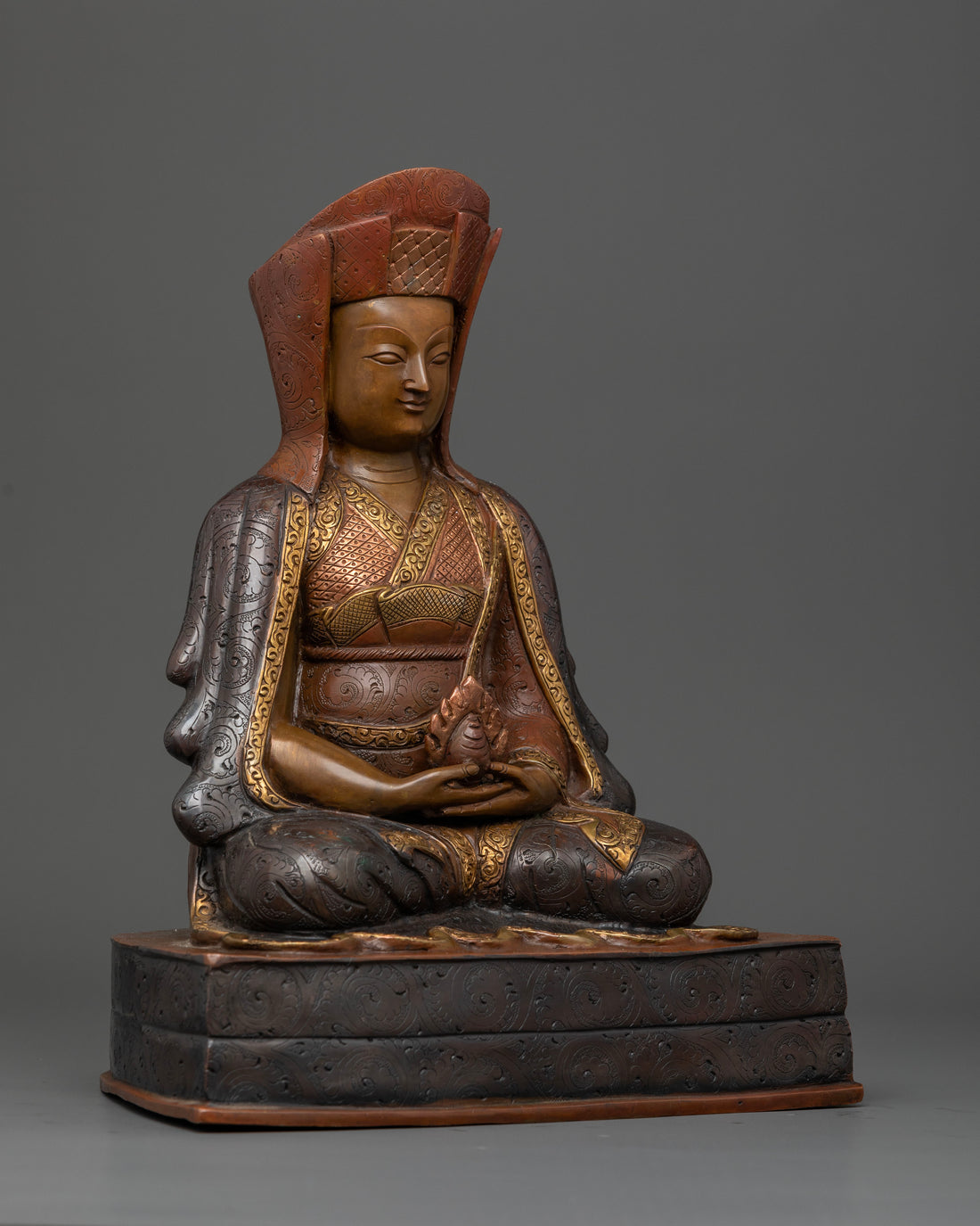 The Kagyu Lineage Masters Set: Marpha, Milarepa, and Gampopa Statues