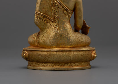 24K Gold-Gilded Medicine Buddha Statue | Sacred Healing & Wellness