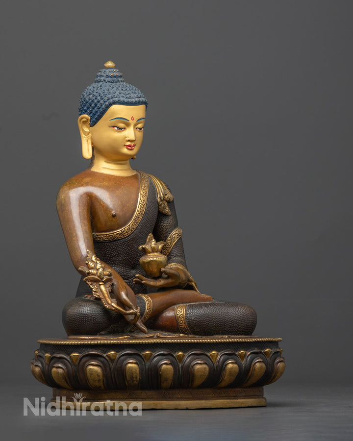 Medicine Buddha Statue | 24k Gold Face