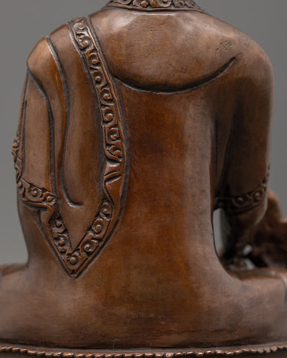Bhaisajyaguru Medicine Buddha Statue | Oxidized Copper