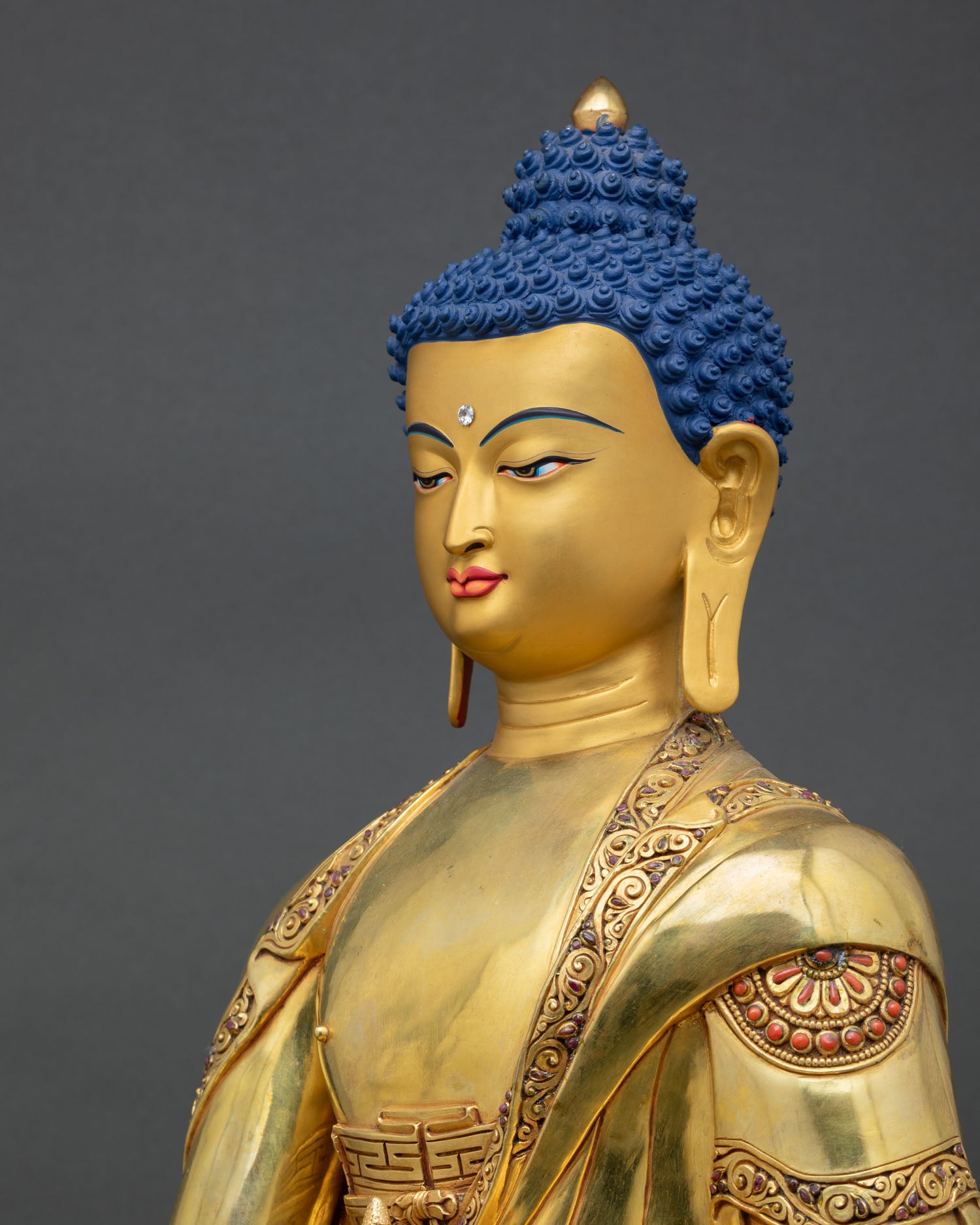 Medicine Buddha Statue | 24K Gold Fire-Gilded Copper Art