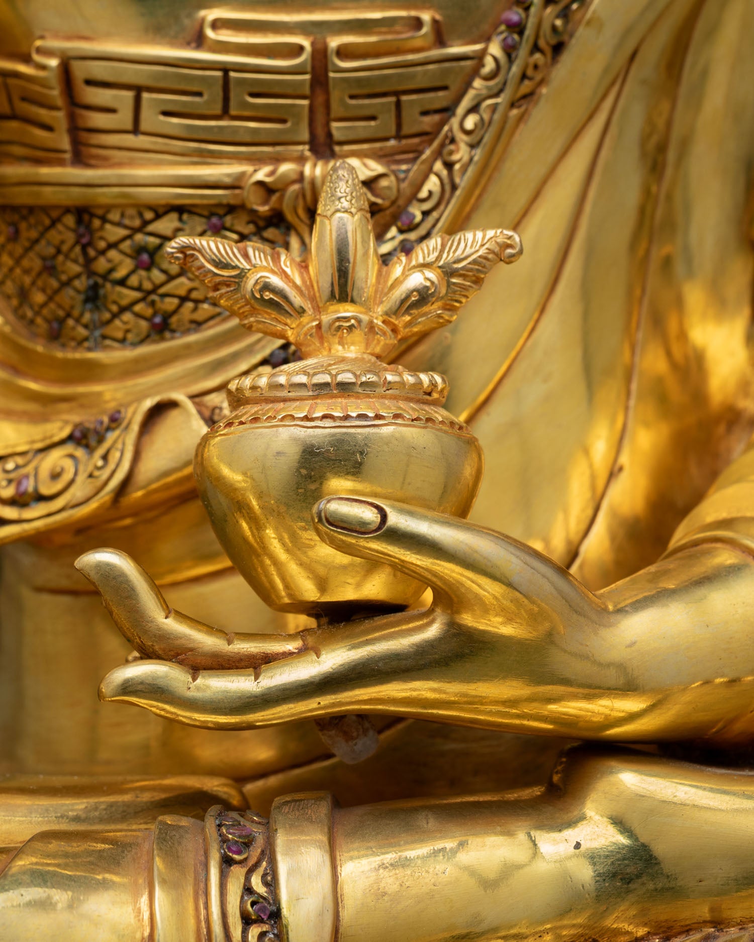 Medicine Buddha Statue | 24K Gold Fire-Gilded Copper Art