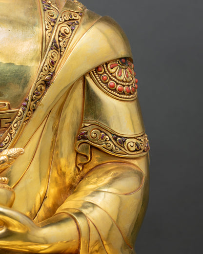 Medicine Buddha Statue | 24K Gold Fire-Gilded Copper Art