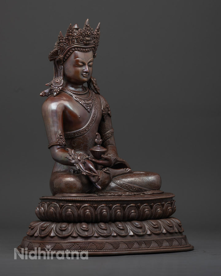 Oxidized Copper Medicine Buddha Statue