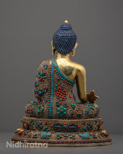 Healing Medicine Buddha Sculpture | Tibetan Buddhist Healing Deity