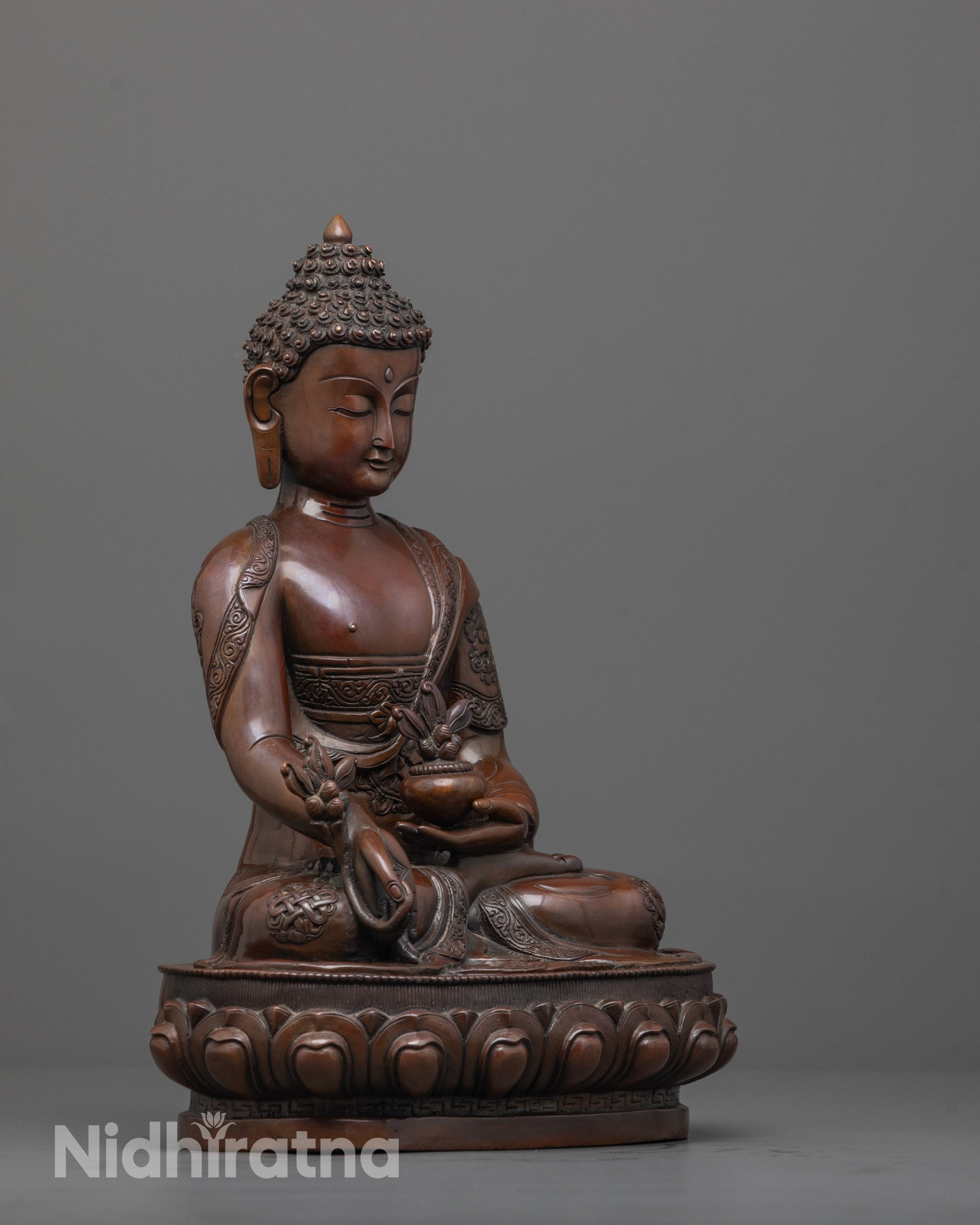 Oxidized Medicine Buddha Statue | Healing Bhaisajyaguru Sculpture