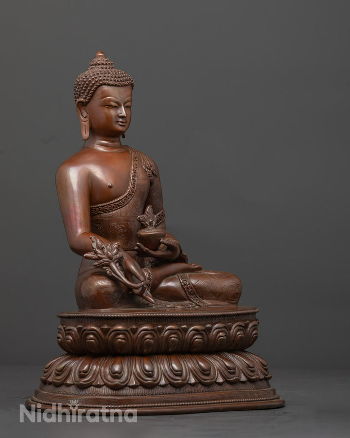 Traditionally Crafted Oxidized Medicine Buddha Statue