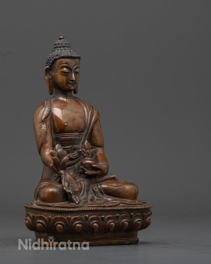 Oxidized Medicine Buddha Meditation Statue