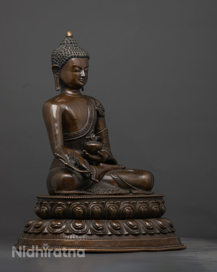 Traditional Medicine Buddha Statue | Oxidized Copper