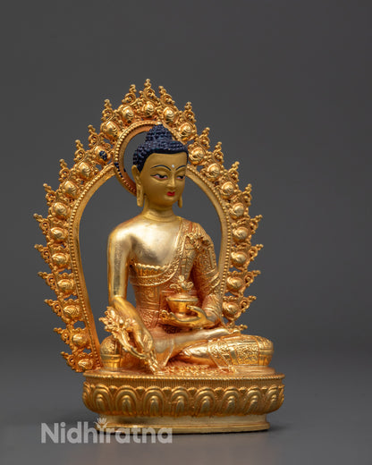 Healing Energy Medicine Buddha | Machine-Made Copper Sculpture