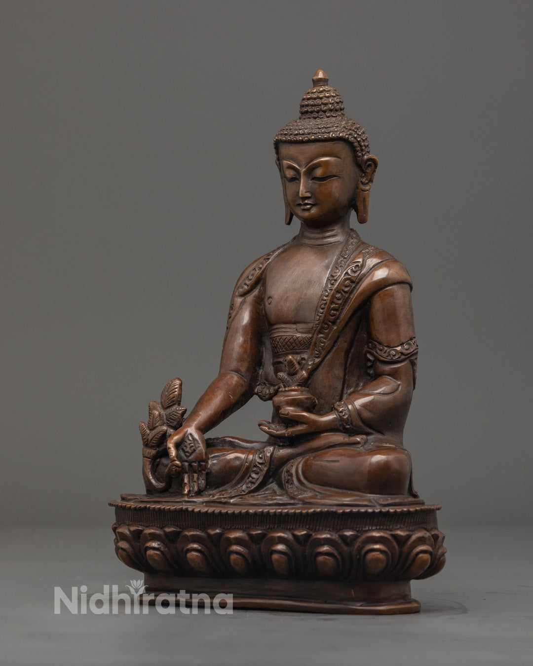 Bhaisajyaguru Medicine Buddha Statue | Oxidized Copper