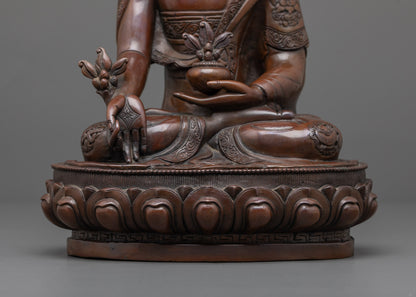 Oxidized Medicine Buddha Statue | Healing Bhaisajyaguru Sculpture