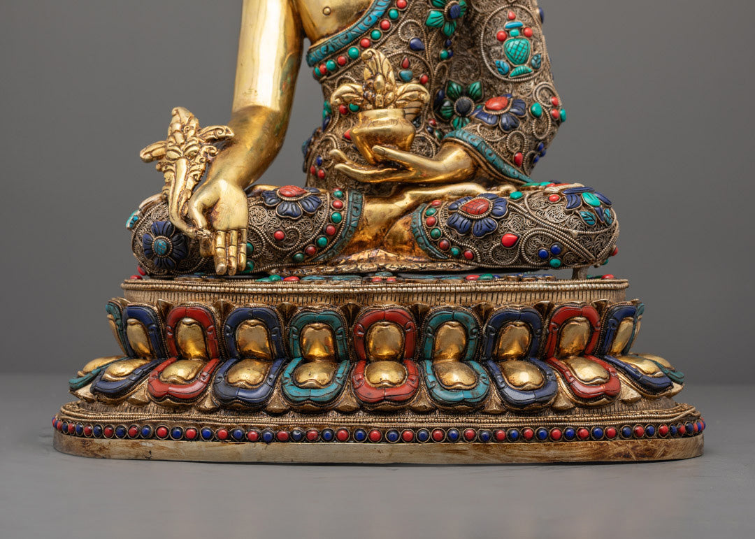 Healing Medicine Buddha Sculpture | Tibetan Buddhist Healing Deity