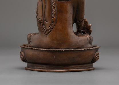 Bhaisajyaguru Medicine Buddha Statue | Oxidized Copper