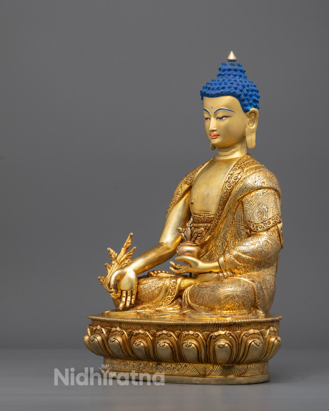 Medicine Buddha Healing Statue | Traditional Nepali Statue